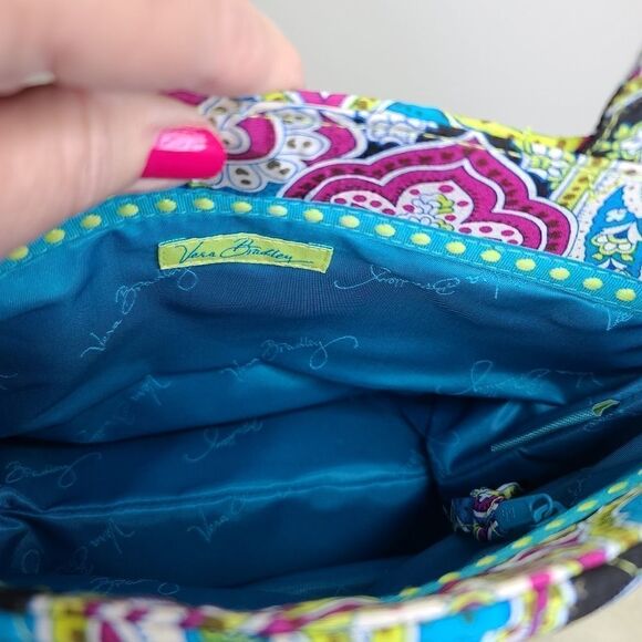 Vera Bradley "Bella Paisley" Double Strap Bag Silk - Picture 8 of 9